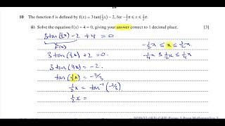 CAIE 970912MJ17 Pure Maths Paper 12 Q10 i Solving Trigonometric Equations [upl. by Novihc700]