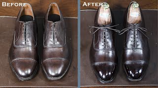 How To Shine A New Pair of Allen Edmonds  Shoeshine Tutorial [upl. by Cusick]