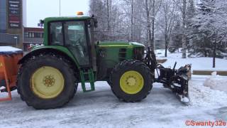 4K John Deere 6630 Plowing Snow [upl. by Ardiekal]