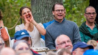 Crown Princess Victoria in Falconeri dress at Orup concert at Solliden Palace [upl. by Enialehs665]