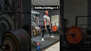 Colton Engelbrecht deadlift 420kg926lbs x 5 reps powerlifting sports shorts gym viralvideo [upl. by Alleris628]