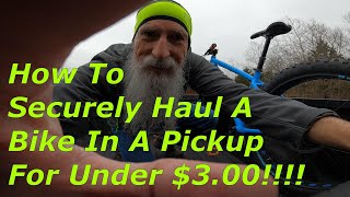 DIY  Securely Haul a Fat Bike in a Pickup For Under 300 [upl. by Arakaj]