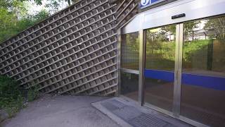 Sweden Stockholm Jordbro train station KONE elevator  going up to platform level [upl. by Toni127]