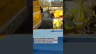 Road worker estates being hit by a truck [upl. by Panayiotis142]