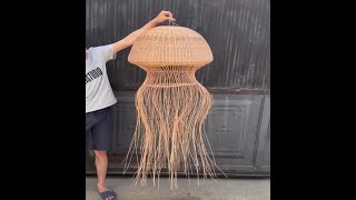 Jellyfish rattan hanging pendant light [upl. by Ruy]