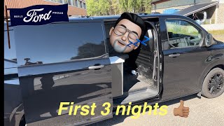 New Ford Transit Custom DIY Camper First Overnight tryout [upl. by Covell193]