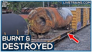 BURNT amp DESTROYED Palestine OH RAILCARS THE KATY Locomotive  LIVE Trains RAILRECAP 86 [upl. by Schuh244]