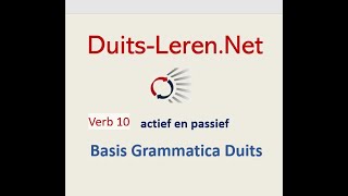 Verb 10 Actief en passief DuitsLerenNet [upl. by Norraf442]