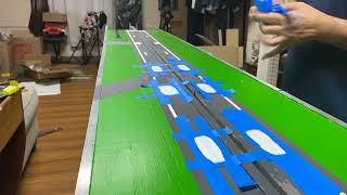 1400 scale airport runway update time lapse paint markings [upl. by Nawyt746]