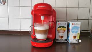 Bosch Tassimo Coffee Machine  Making a LATTE MACCHIATO [upl. by Laure973]