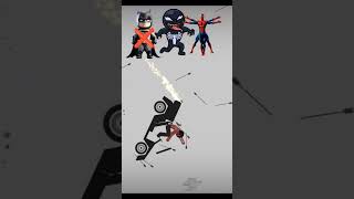 VENOM VS BADMAN VS SPIDERMAN battleroyale  spiderman venom2 badman  stickman Dismounting [upl. by Mcnully105]