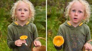 Young nature explorer impressively identifies edible Russula mushroom [upl. by Annaert]