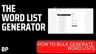 How To Bulk Generate Word Lists Using The Word List Generator [upl. by Enelrak]