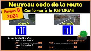 TEST Nouveau examen code de la route 2024 conforme à la nouvelle réforme GRATUIT n° 75 [upl. by Erlin]