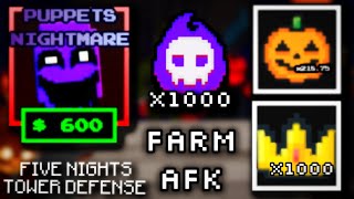 Melhor FARM GRIND AFK Do Evento De Halloween  Five Nights TD [upl. by Leizo]