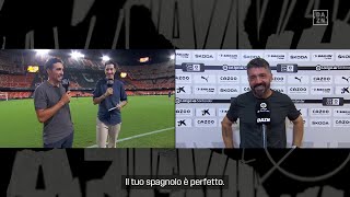 Gattuso parla in spagnolo il giornalista quotSei spettacolarequot  LaLiga  DAZN [upl. by Kenway]