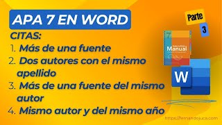 📘 APA 7 Cómo Citar Múltiples Autores Mismo Apellido y Obras del Mismo Año en Word [upl. by Easton]