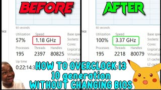 how to overclock intel i3 10 generation chip without changing bios very easy [upl. by Ahsimot]