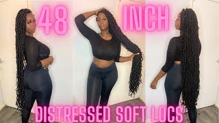 HOW TO 48 INCH DISTRESSED SOFT LOCSNU LOCS [upl. by Leah]