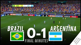 Last minutes • BRAZIL 01 ARGENTINA  2026 World Cup Qualifiers • Video game Simulation amp Recreation [upl. by Yelsew]