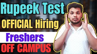 Rupeek Sending Assessments  OFF Campus Hiring  2024  2023  2022 Batch Hiring  Fresher Jobs [upl. by Rohn492]