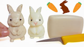 RABBIT Soap Carving  How To Carve A Cute Rabbit  DIY Soap Craft  Free template [upl. by Idnil]