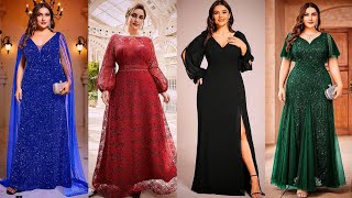 Latest Party Wear Dresses For Plus Size Ladies  Elegant Plus Size Dresses  Bridesmaid Dresses [upl. by Eyma]