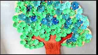 how to make beautiful paper tree tree art DIY wall hanging easy crafting [upl. by Atnuhs63]