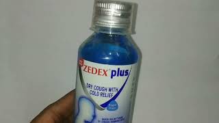 zedex plus cough syrup  dry cough with cold relief [upl. by Doyle]