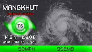 Tropical Storm Mangkhut a major threat to Guam  12am CHST Sept 9 2018 [upl. by Ajoop]