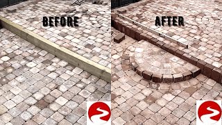 How to build a new semi circle block paving step step howto howtobuild blobkpavingstep [upl. by Nitreb418]