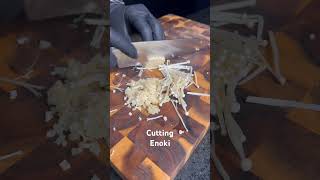 How to cut enoki mushrooms asmr cuttingfood knifeskills viralvideo gastro mushrooms howtocut [upl. by Biddie139]