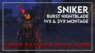 SNIKER ESO  1vX amp 2vX Stamina Nightblade  ELUSIVE ASSASSIN in UPDATE 40 [upl. by Afrika814]