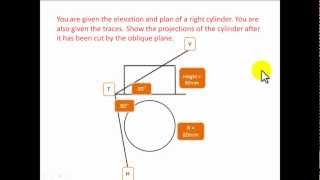 Cutting right cylinder with oblique plane [upl. by Hsu730]