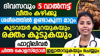 ദിവസ്സവും 5 വാൾനട്ട് വീതം കഴിക്കൂ  ശരീരത്തിൽ ഉണ്ടാകുന്ന മാറ്റം നിങ്ങളെ അത്ഭുതപ്പെടുത്തും [upl. by Frants]