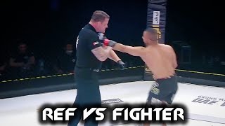 CRAZY MMA MOMENT  REFEREE VS FIGHTER 💀 [upl. by Mabelle]