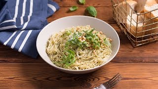 Recette rapide de capellini au pesto avec du pesto maison [upl. by Mcintosh871]