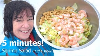 Shrimp Salad in the Snow Ridiculously Big in 5 Minutes [upl. by Yrad]