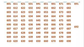 601 से 700 तक की गिनती I 601 to 700 Numbers Name I 601 to 700 counting in Hindi  गिनती 601 Se 700 [upl. by Calhoun]