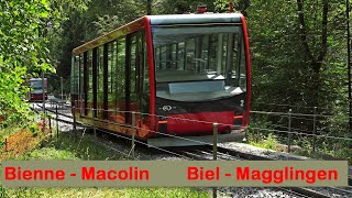 Funiculaire Bienne  Macolin  Biel  Magglingen 🇨🇭  Standseilbahn 🇨🇭 Swiss Funicular 🇨🇭 [upl. by Epperson636]