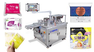 Automatic Horizontal Sanitary Pads Napkin Flow Wrapping Wrapper Packing Machine Machine [upl. by Annoda]