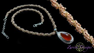 Easy Seed Bead Spiral Necklace Tutorial [upl. by Elbring]