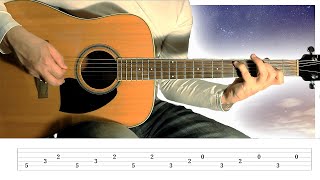 Starry sky Melancholy Guitar Lesson w Tabs [upl. by Merna969]