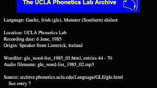 Gaelic Irish audio glewordlist198502 [upl. by Droflim]