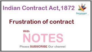 Frustration of contract  Indian Contract Act 1872 [upl. by Romola]