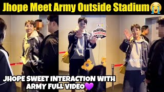 BTS Jhope Meet Army in Outside Stadium Today 😭 Jhope Leaving Stadium New Video 🔴 [upl. by Popper]