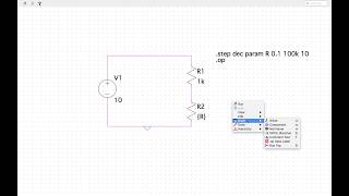 LTSpice intro  potentiometer voltage divider and resistance sweeps [upl. by Ixela]