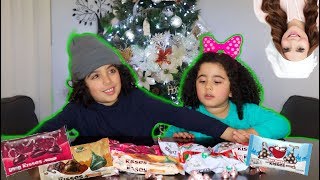 KISS CANDY CHALLENGE w My Sister ROSANNA PANSINO Hershey Holiday Challenge [upl. by Ydissak]