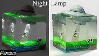 Alien 👽 Ufo 🛸 DIORAMA  Night Lamp  RESIN ART [upl. by Larual]