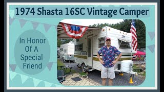 1974 Shasta 16SC Vintage Camper Trailer Tour [upl. by Photima747]